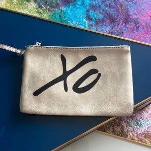 Metallic leather wristlet